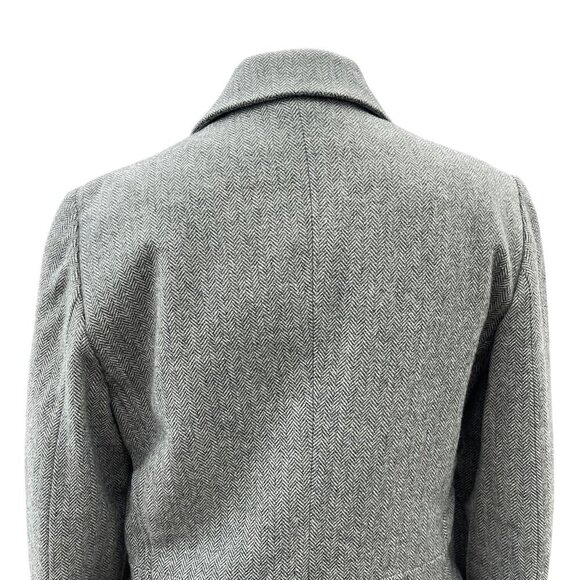 Banana Republic Gray Wool Blend Herringbone Long Sleeve Blazer Jacket Women's 6 - Picture 3 of 12